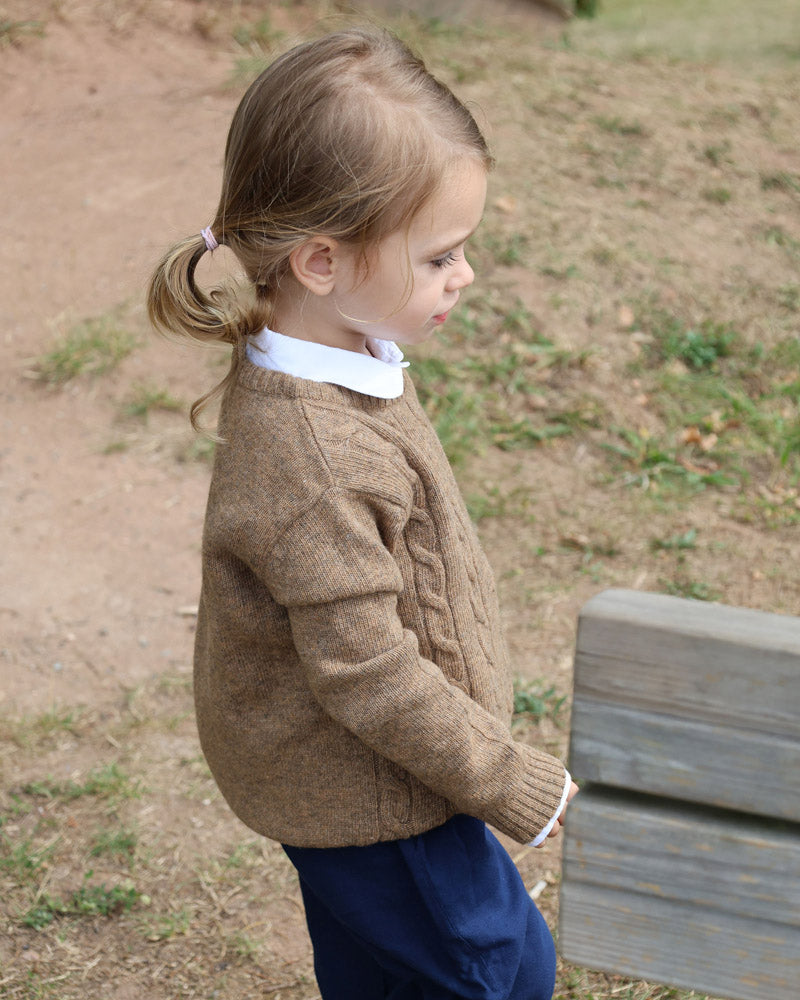 Unisex Pullover camel Wolle