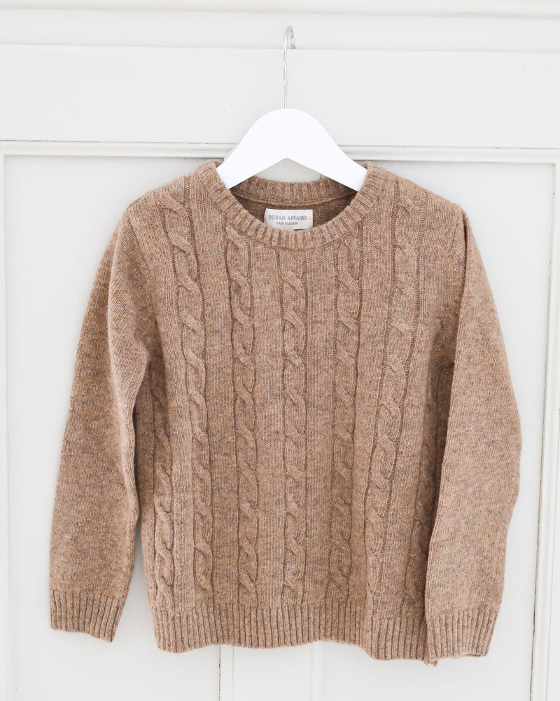 Unisex Pullover camel Wolle