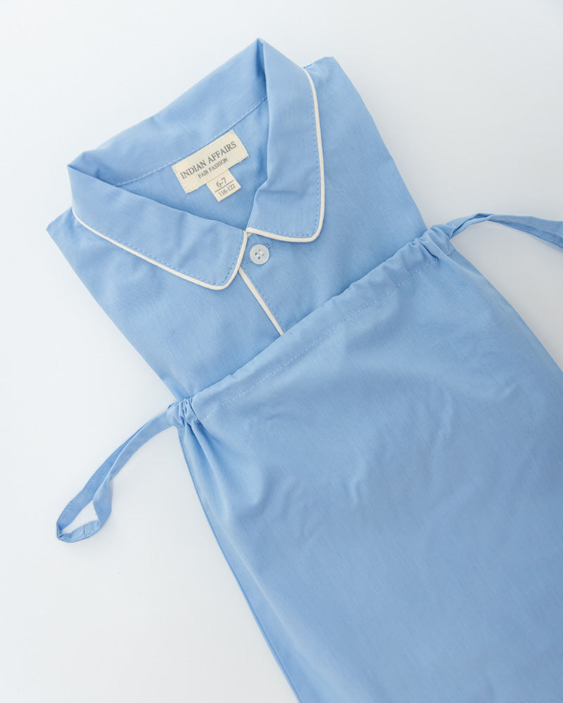 Unisex Pyjama blau Popeline