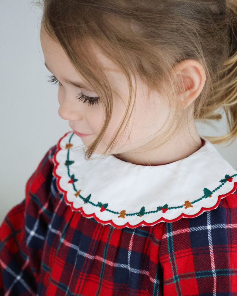 Mädchenkleid festlich rotkariert Flanell