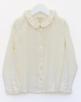 Mädchen Bluse aus weissem Baumwoll Musselin