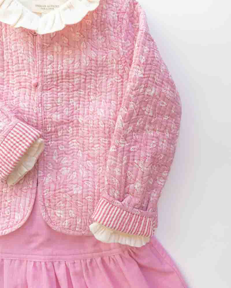 Mädchen Steppjacke rosa gemustert