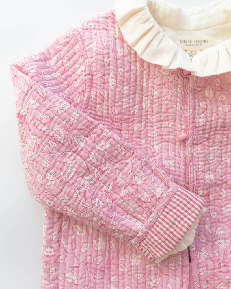 Mädchen Steppjacke rosa gemustert