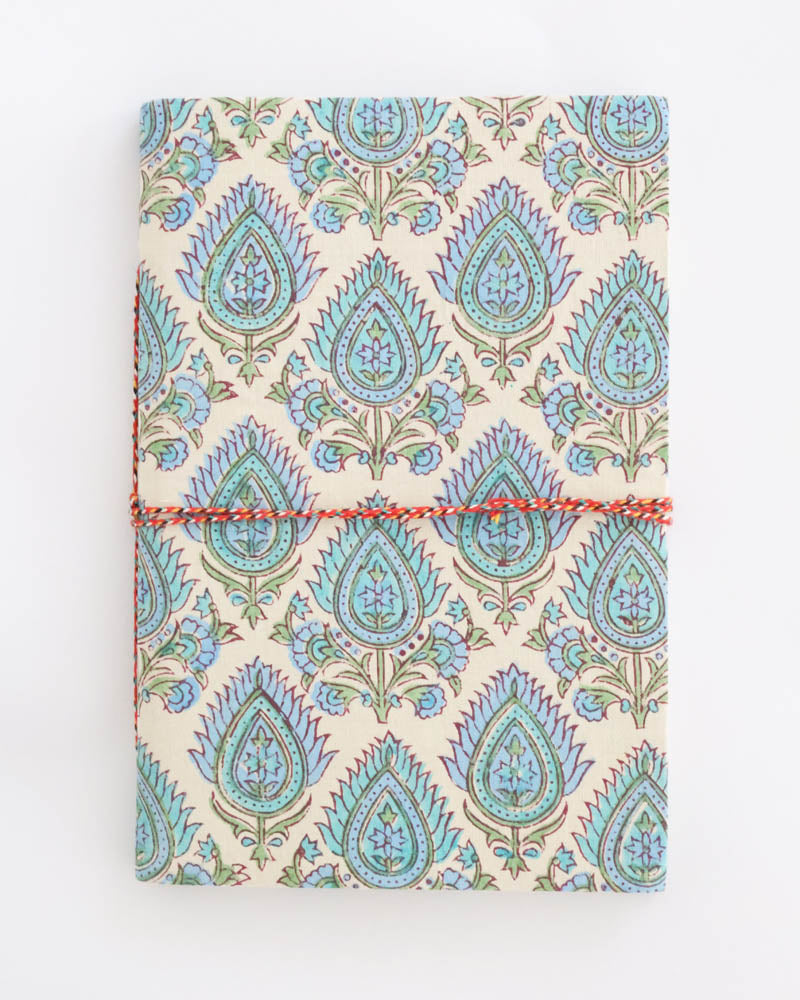 Notizbuch blau Blumenmotiv