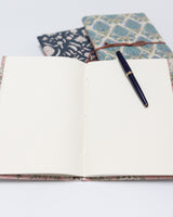 Notizbuch blau Blumenmotiv