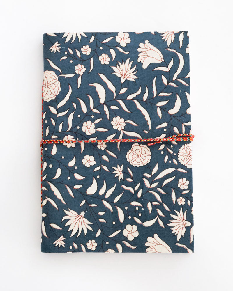 Notizbuch  blau geblümt