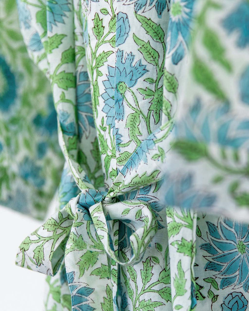 – Indian Kimono grün Morgenmantel Damen Affairs blau