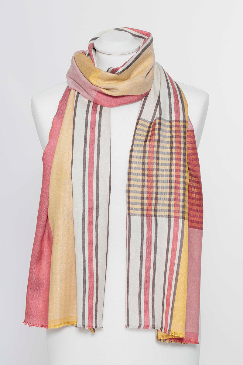 Damenschal rot gelb Seide