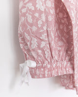 Damen Pyjama rosa Blumenmuster