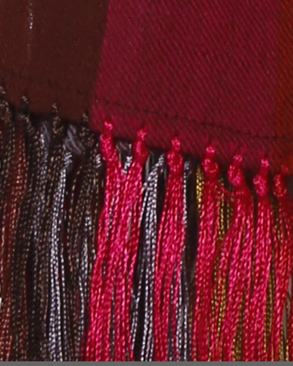 Damenschal Erdfarben Seidenfransen