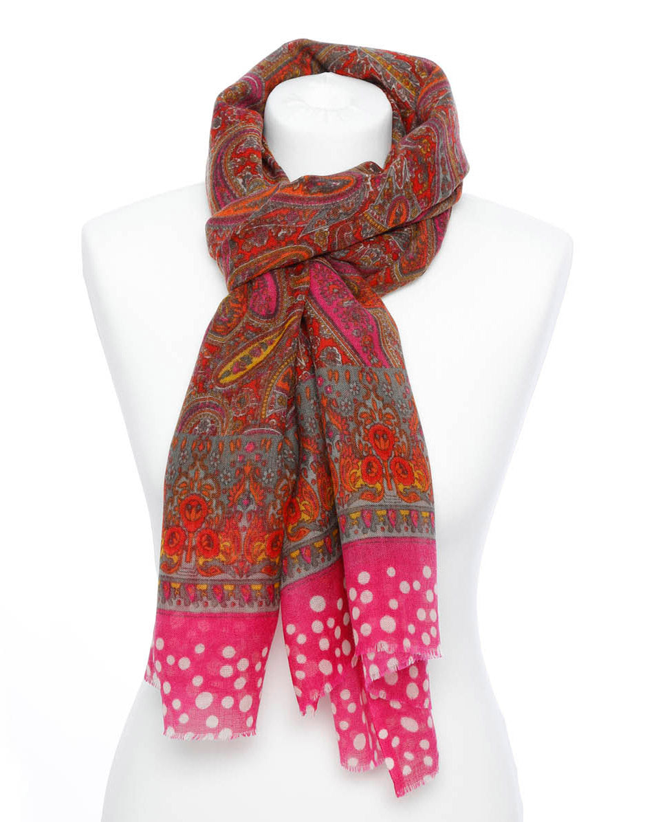 Damenschal pink Polkadots