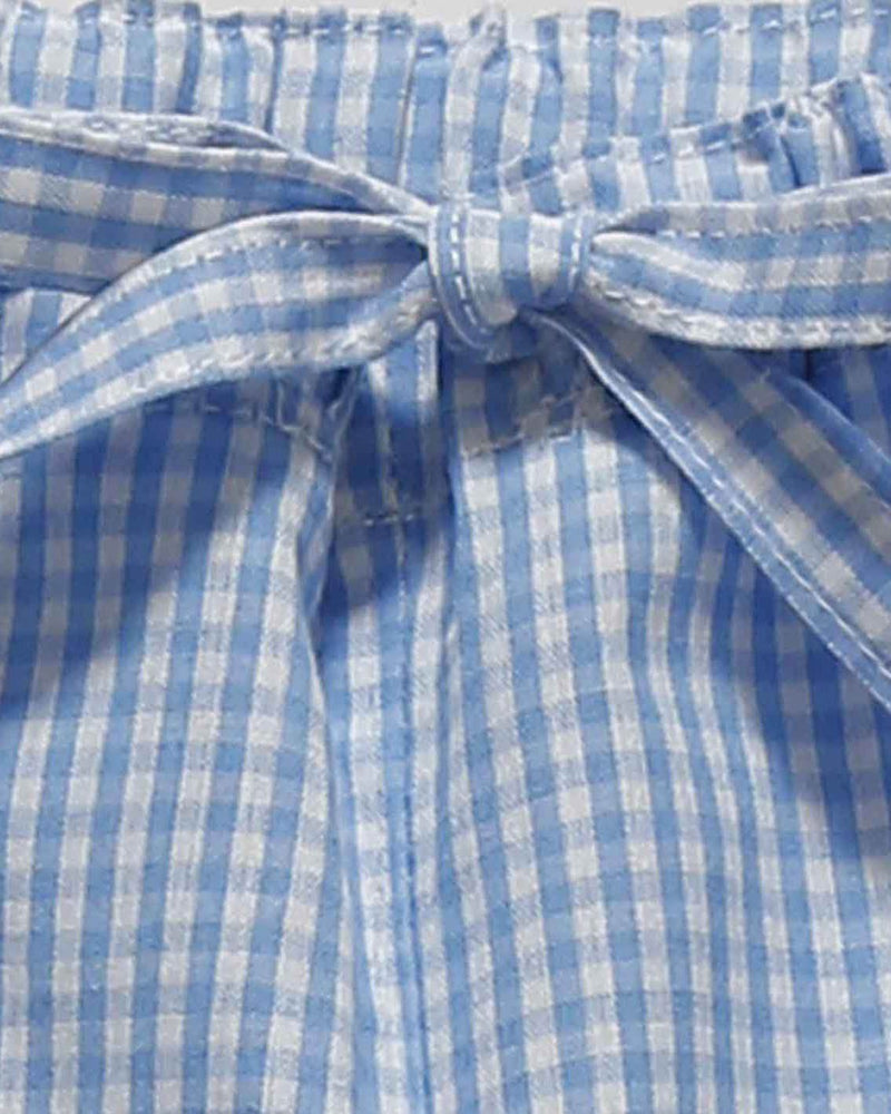 Jungen-Pyjama Blau Vichy