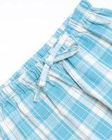 Unisex Pyjama blaugrün kariert