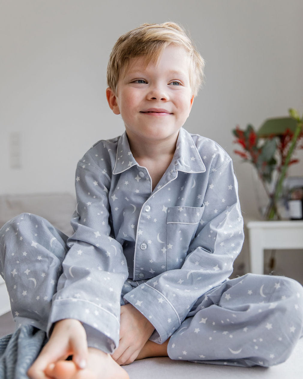 Jungen-Pyjama Sterne Flanell
