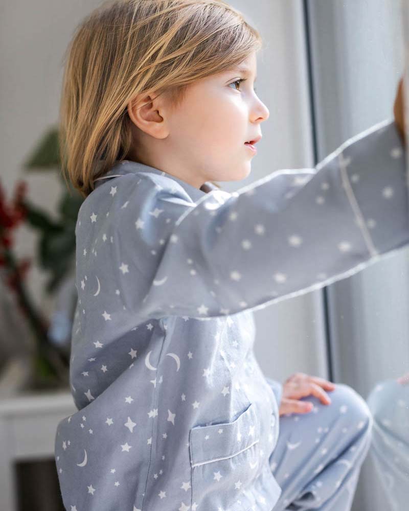 Mädchen-Pyjama Sterne Flanell