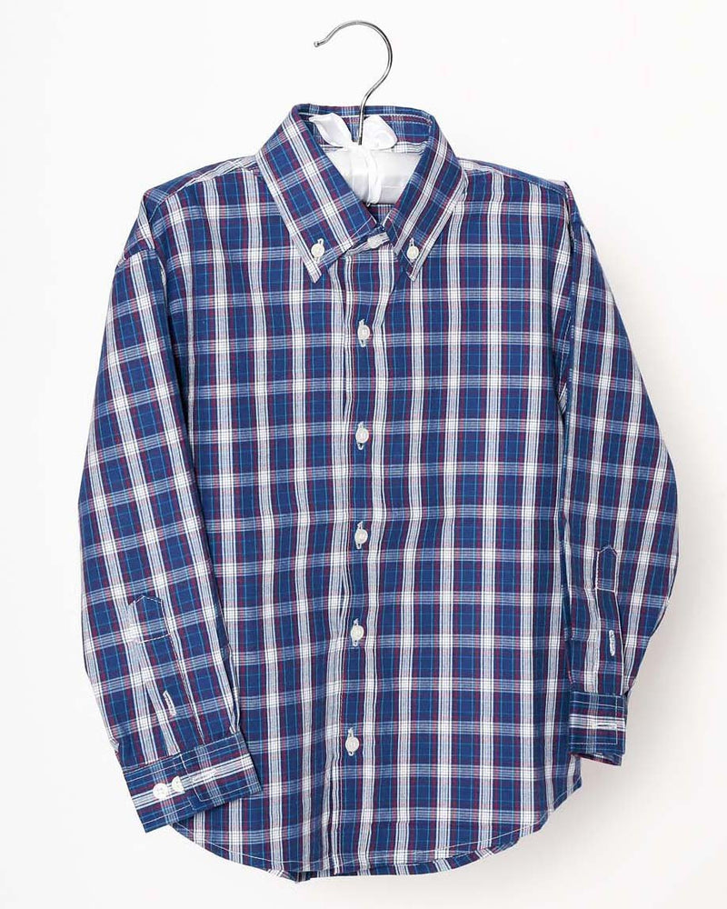Jungen-Hemd Blau Kariert