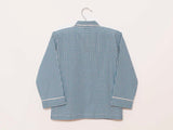 Unisex Pyjama blau kariert