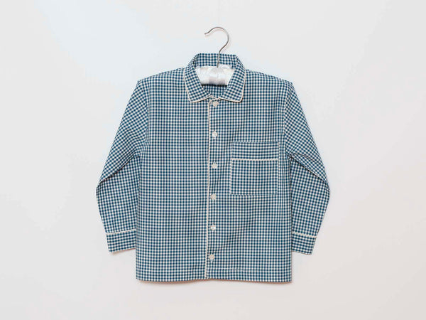 Unisex Pyjama blau kariert