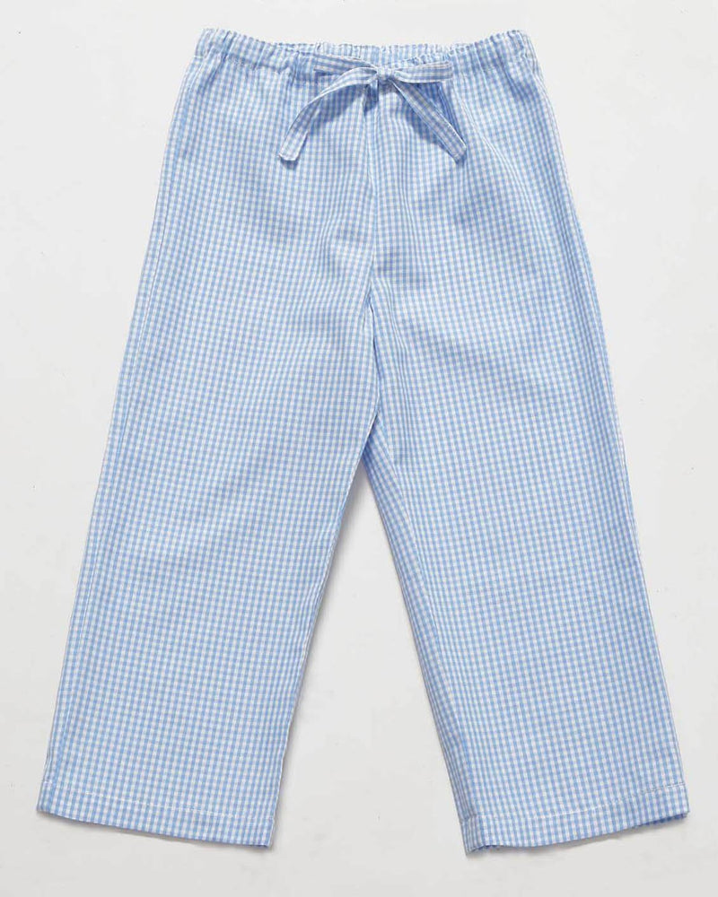 Mädchenpyjama Blau Vichy Flanell