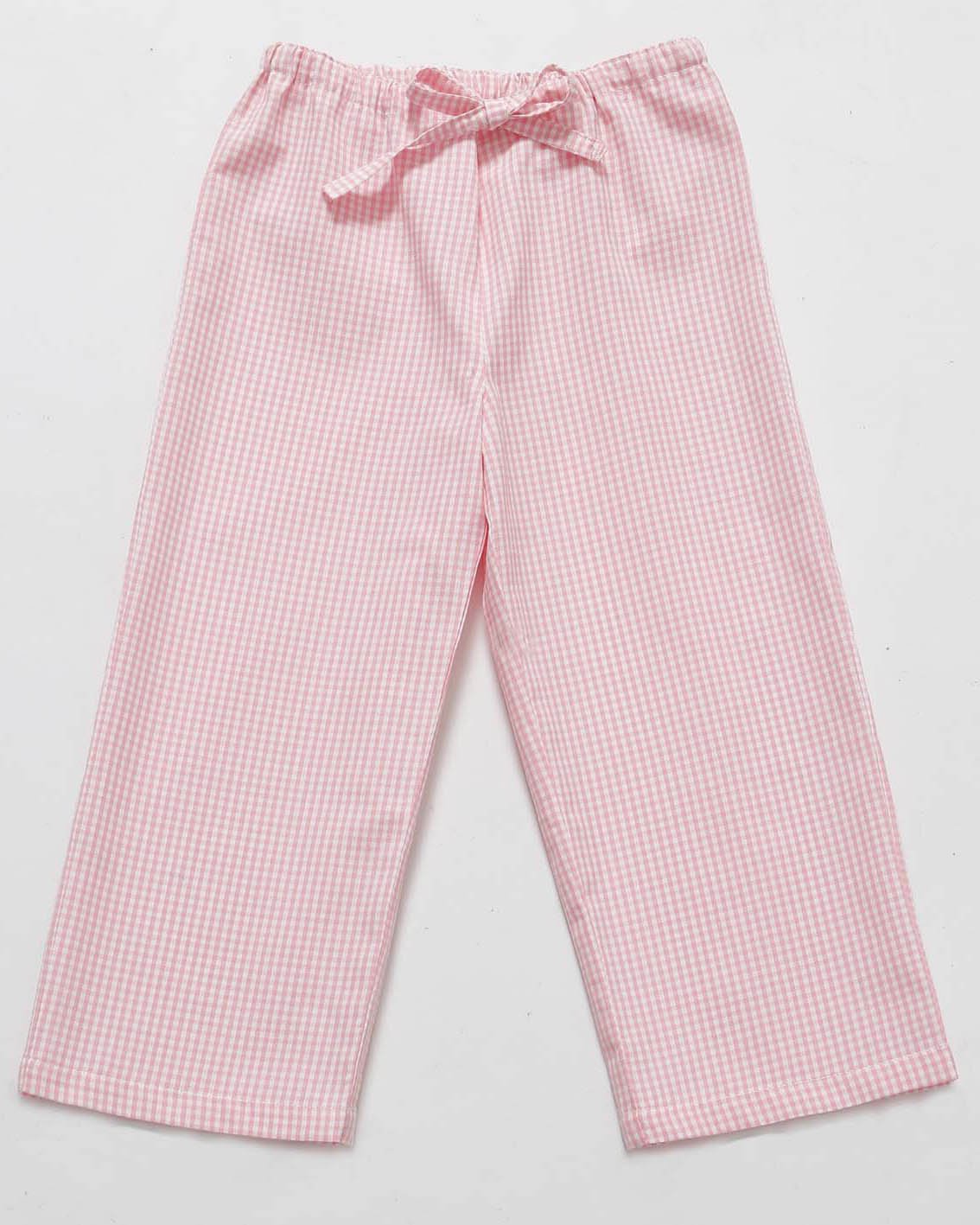 Mädchenpyjama Blau Vichy Flanell