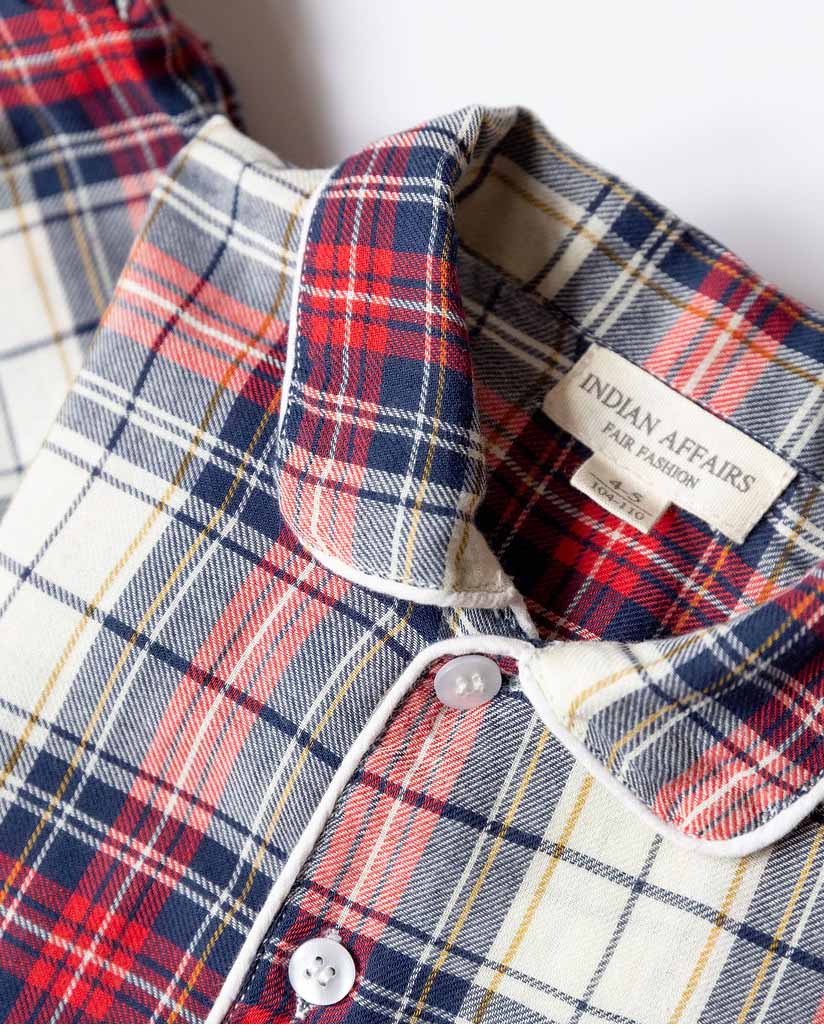 Mädchen Pyjama rot kariert