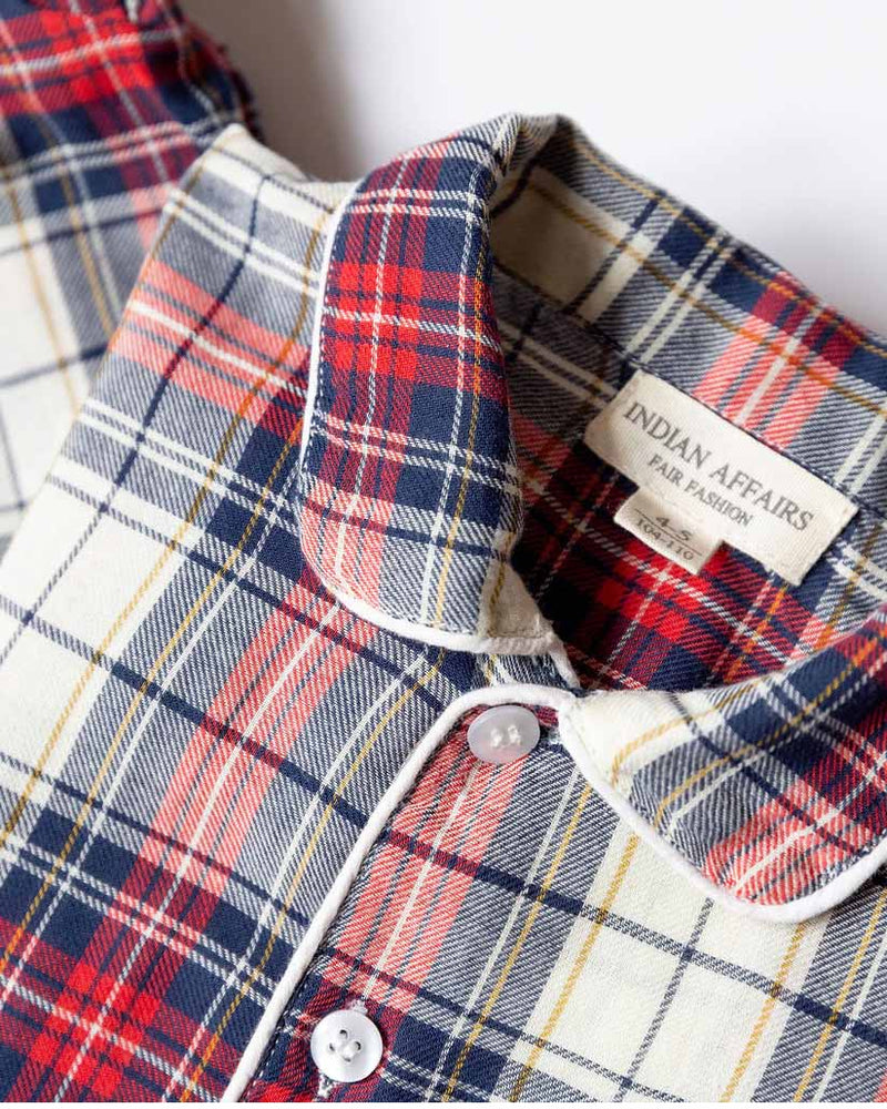 Mädchen Pyjama rot kariert
