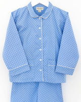 Mädchen-Pyjama blau Pünktchen