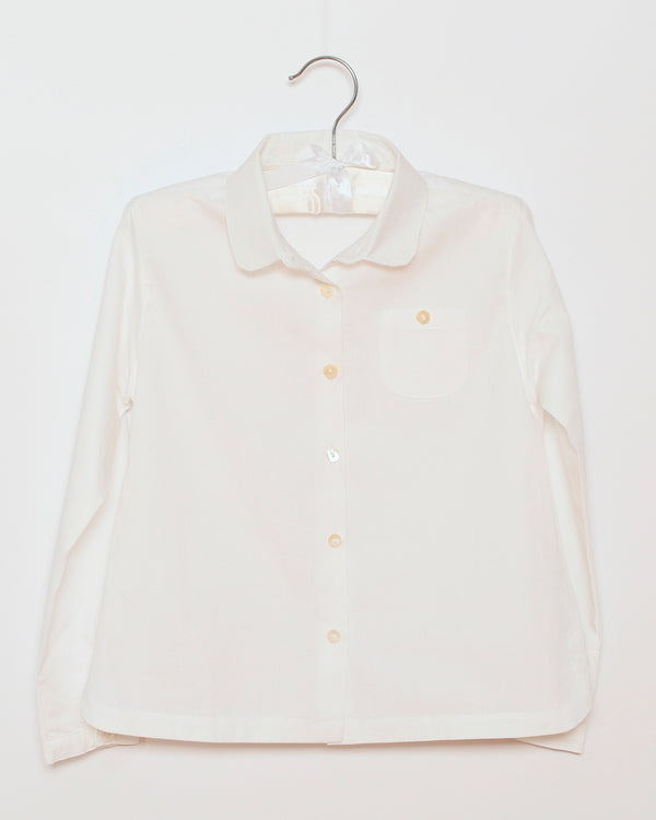 Mädchenbluse weiss Rundkragen