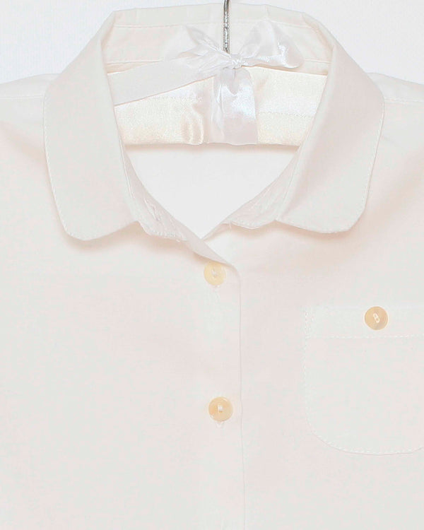 Mädchenbluse weiss Rundkragen