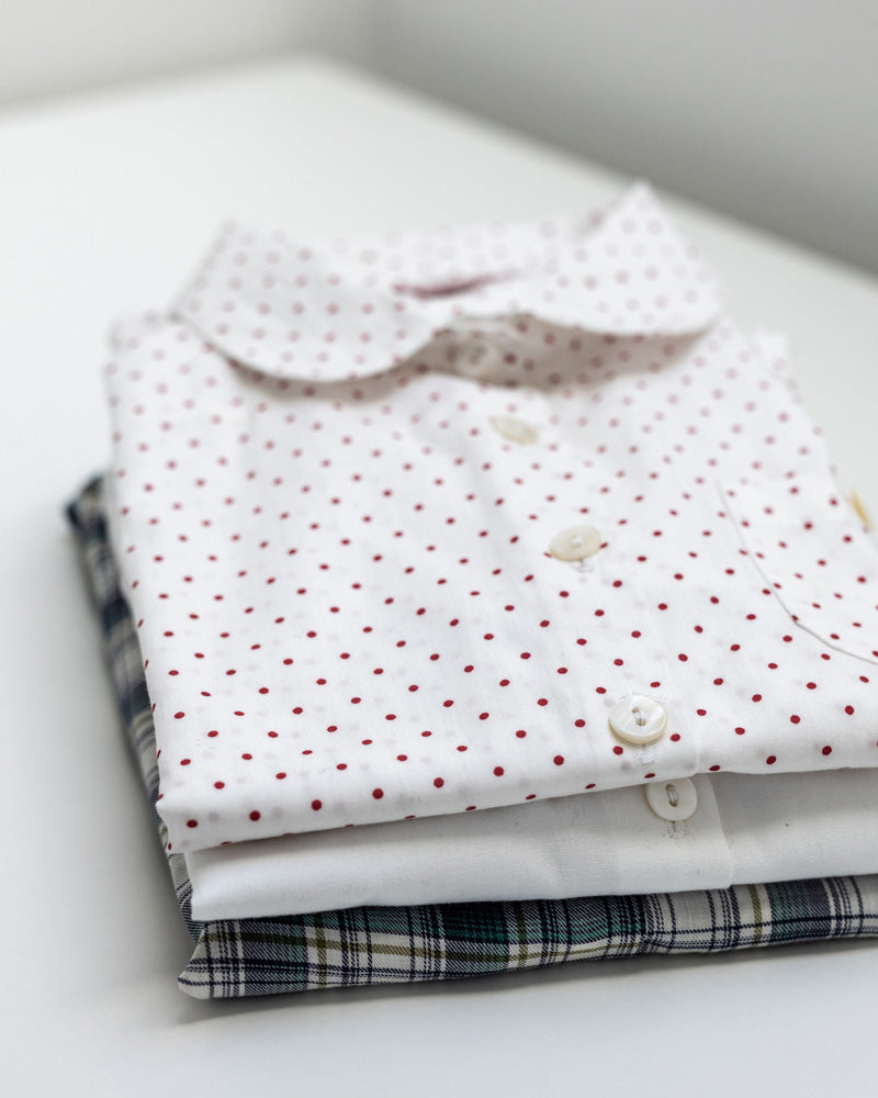 Mädchenbluse Polkadots Rundkragen