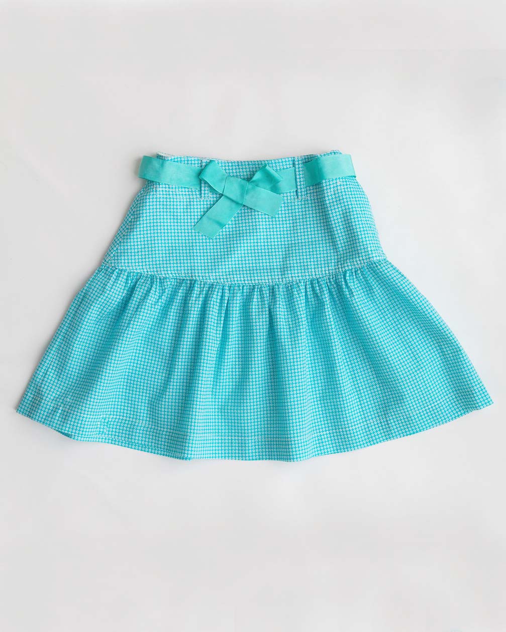 Mädchen-Rock Türkis Geblümt