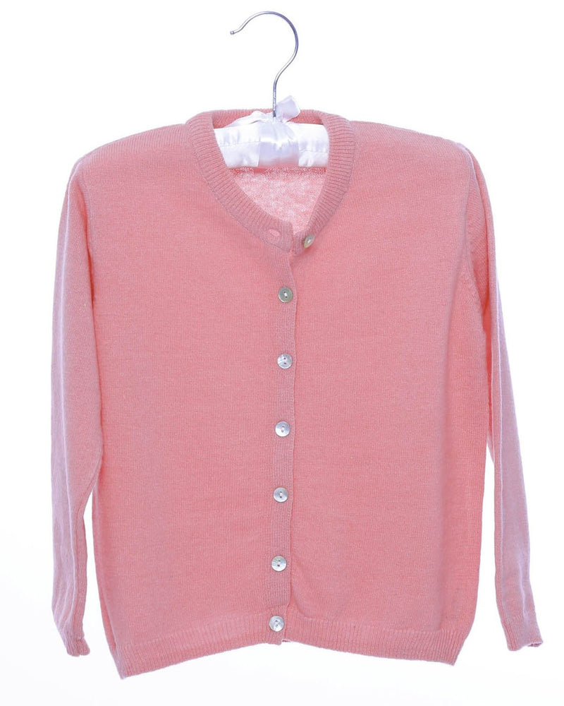 Mädchen-Strickjacke Rosa Wolle
