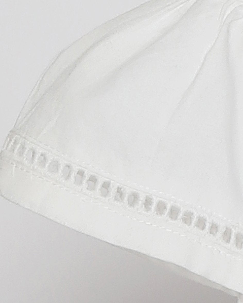 Mädchenbluse Weiss Hohlsaum Stickerei