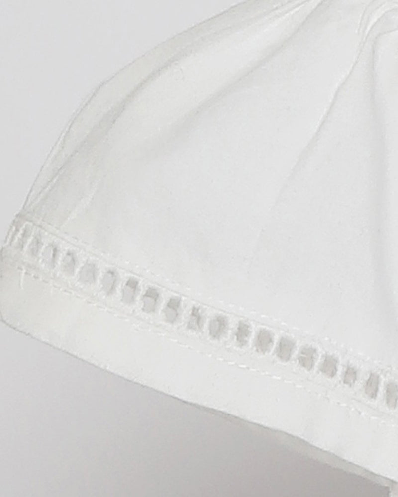 Mädchenbluse Weiss Hohlsaum Stickerei