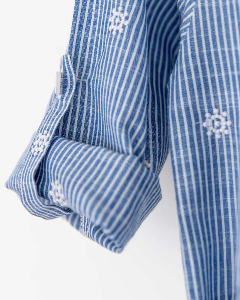 Mädchenkleid blau weiss Streifen