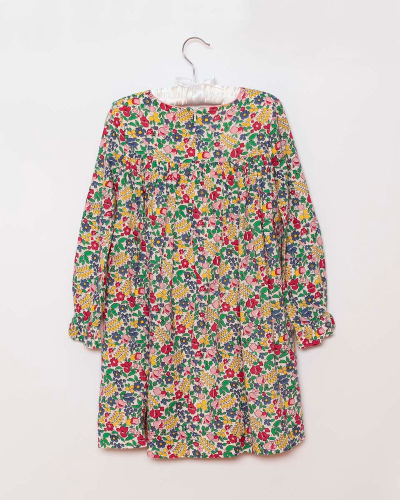 Mädchen-Smokkleid Blumenmuster bunt