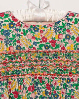 Mädchen-Smokkleid Blumenmuster bunt