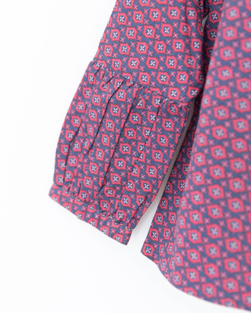 Mädchenbluse pink gemustert