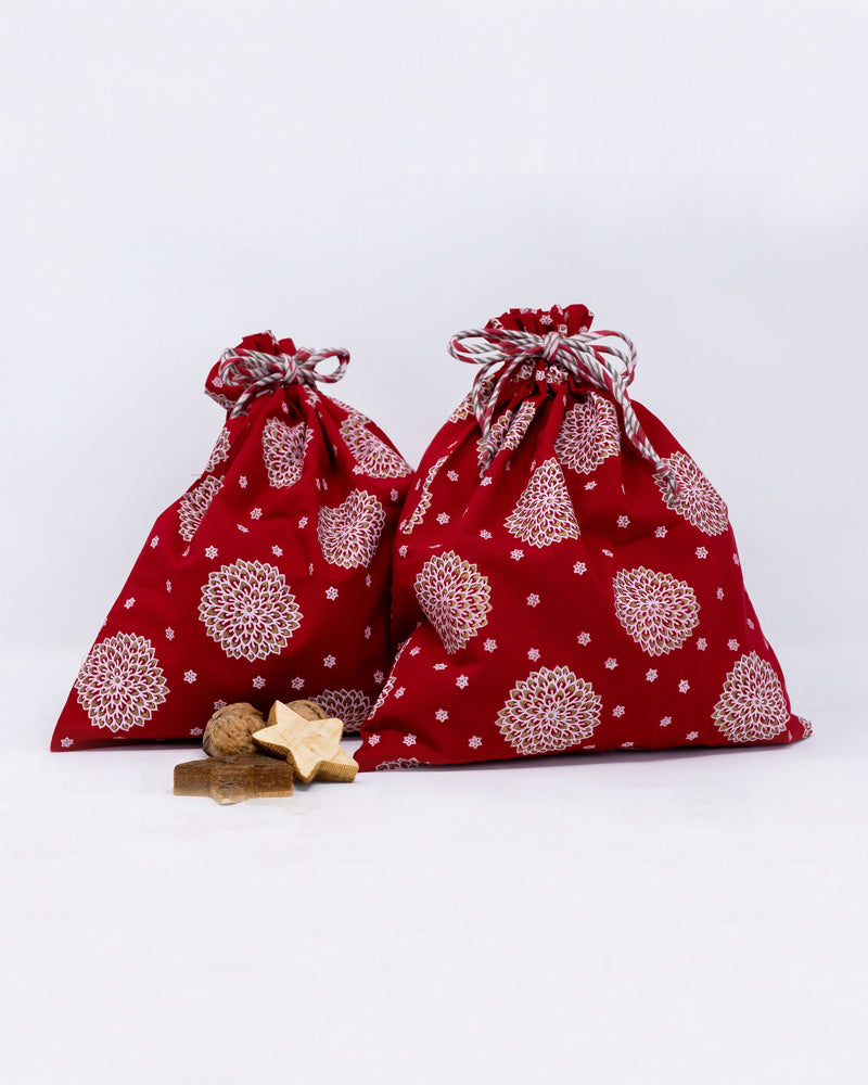 Weihnachtsgeschenk-Säckchen 2 Stück rot